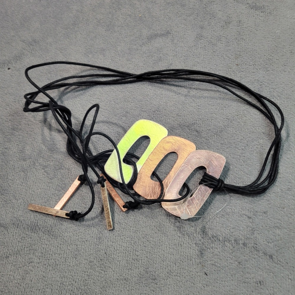 Necklace Women OS Multi Mixed‎ Metal Geometric Modern Statement Cord Modern Art